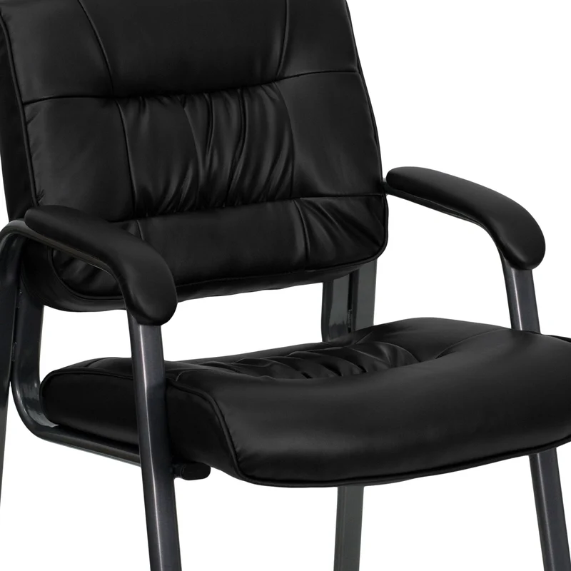 LeatherSoft Executive Reception Chair with Powder Coated Frame
