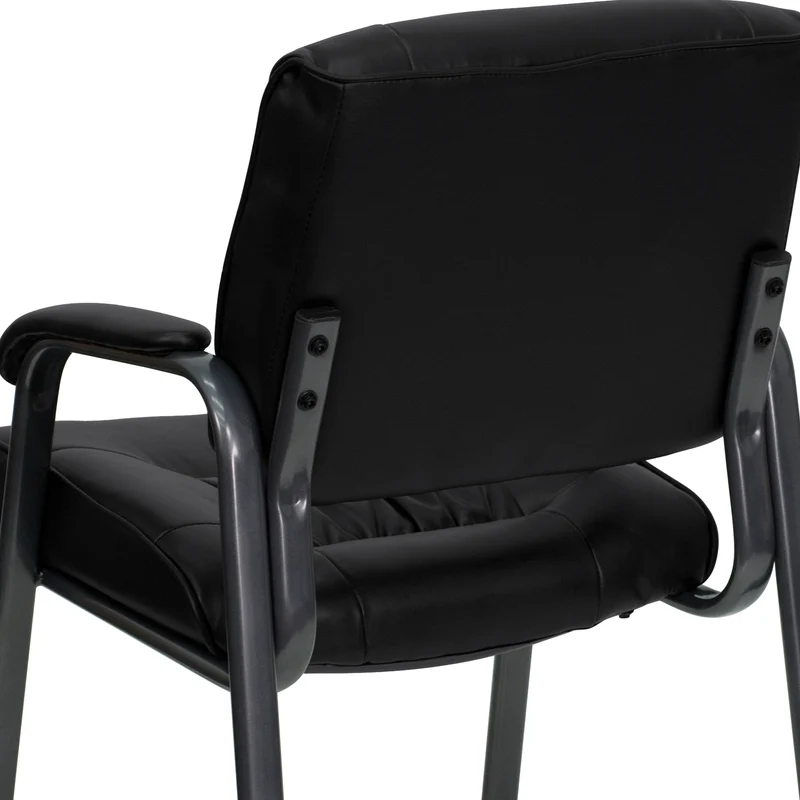 LeatherSoft Executive Reception Chair with Powder Coated Frame