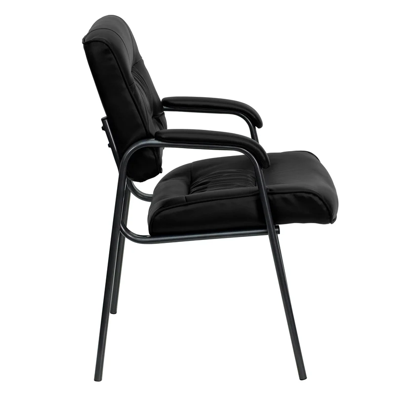 LeatherSoft Executive Reception Chair with Powder Coated Frame
