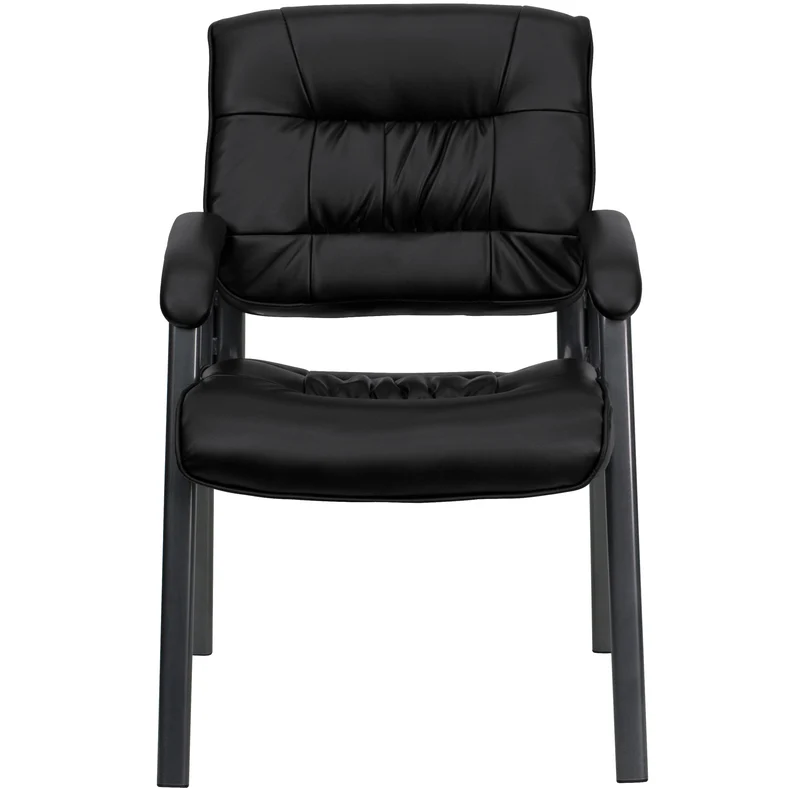 LeatherSoft Executive Reception Chair with Powder Coated Frame