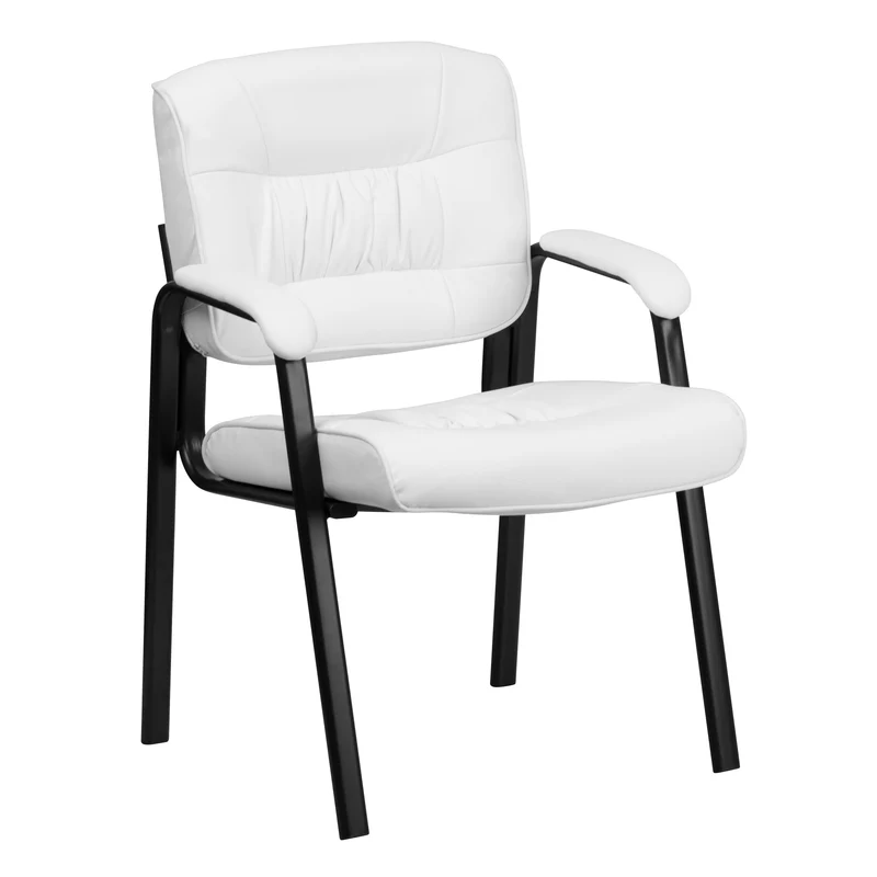 LeatherSoft Executive Reception Chair with Powder Coated Frame
