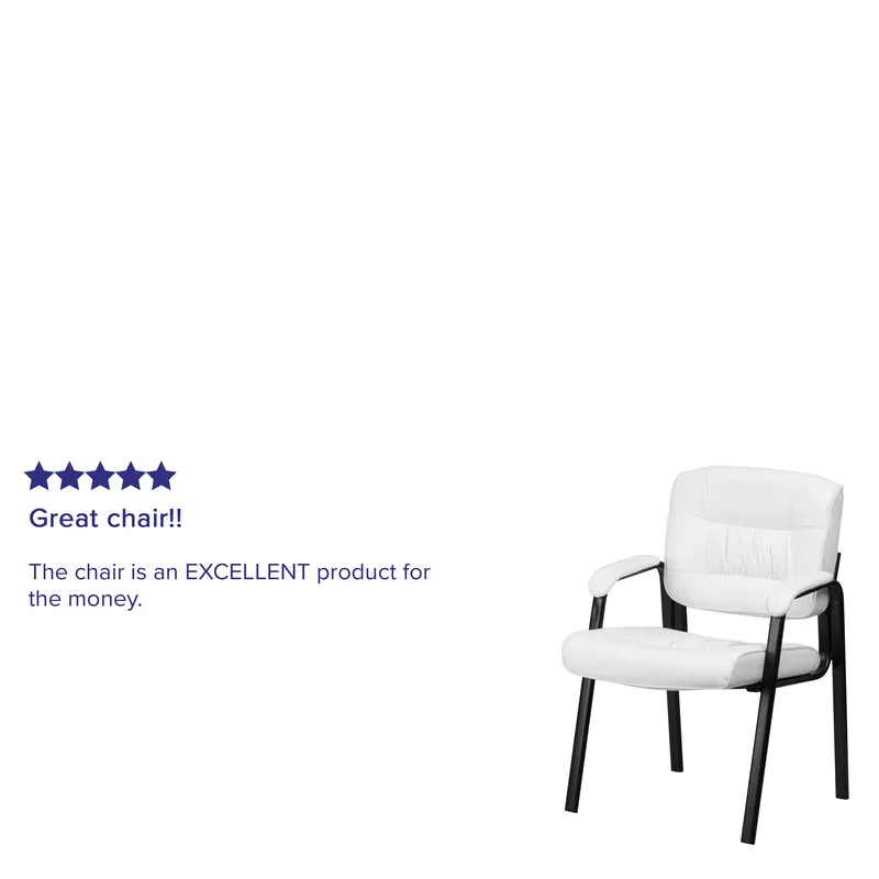 LeatherSoft Executive Reception Chair with Powder Coated Frame