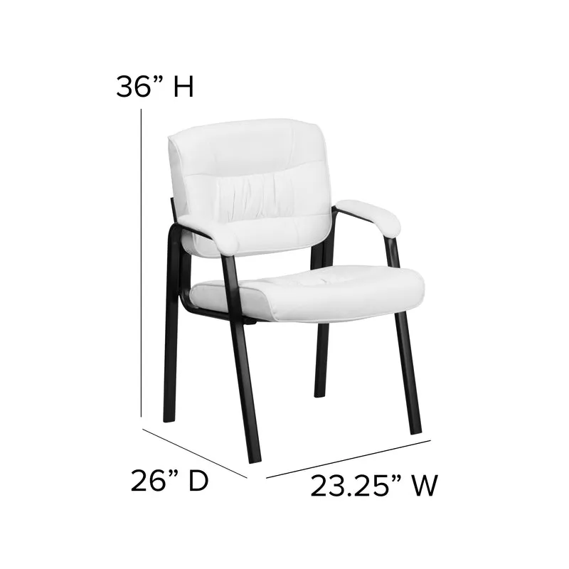LeatherSoft Executive Reception Chair with Powder Coated Frame