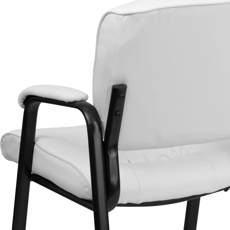 LeatherSoft Executive Reception Chair with Powder Coated Frame