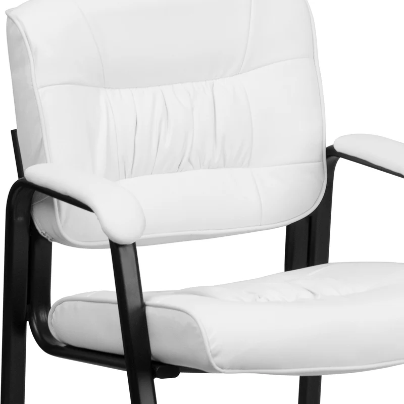 LeatherSoft Executive Reception Chair with Powder Coated Frame