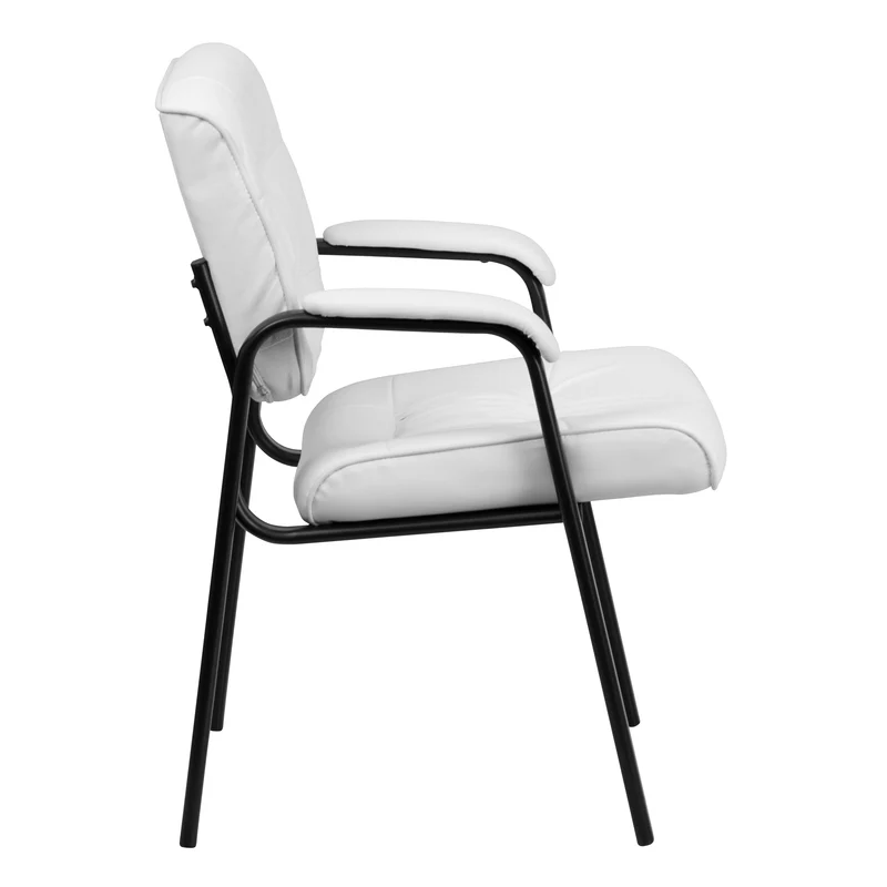 LeatherSoft Executive Reception Chair with Powder Coated Frame