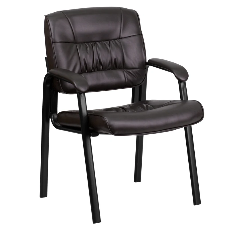 LeatherSoft Executive Reception Chair with Powder Coated Frame