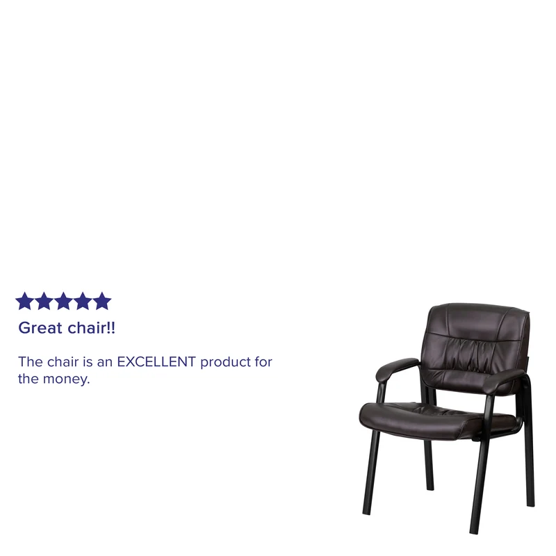 LeatherSoft Executive Reception Chair with Powder Coated Frame