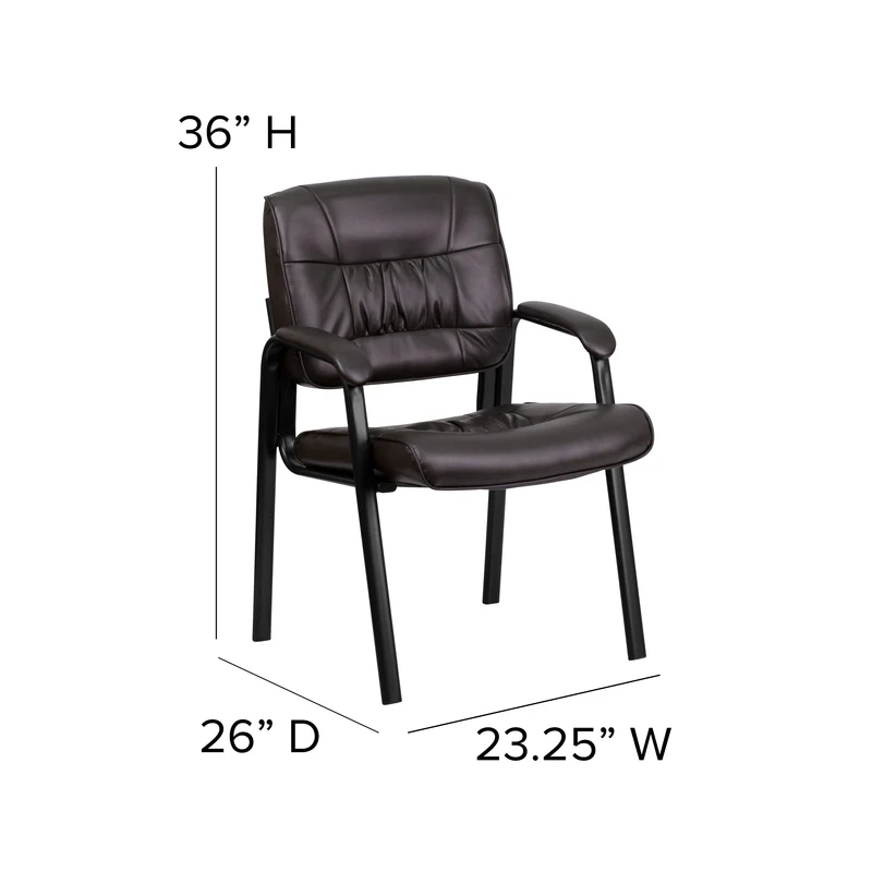 LeatherSoft Executive Reception Chair with Powder Coated Frame