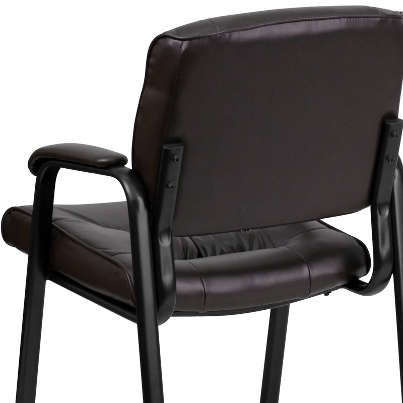 LeatherSoft Executive Reception Chair with Powder Coated Frame