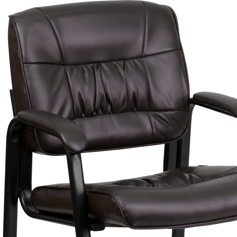 LeatherSoft Executive Reception Chair with Powder Coated Frame