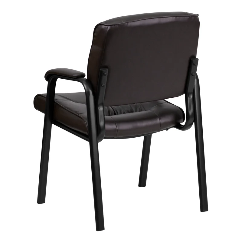 LeatherSoft Executive Reception Chair with Powder Coated Frame