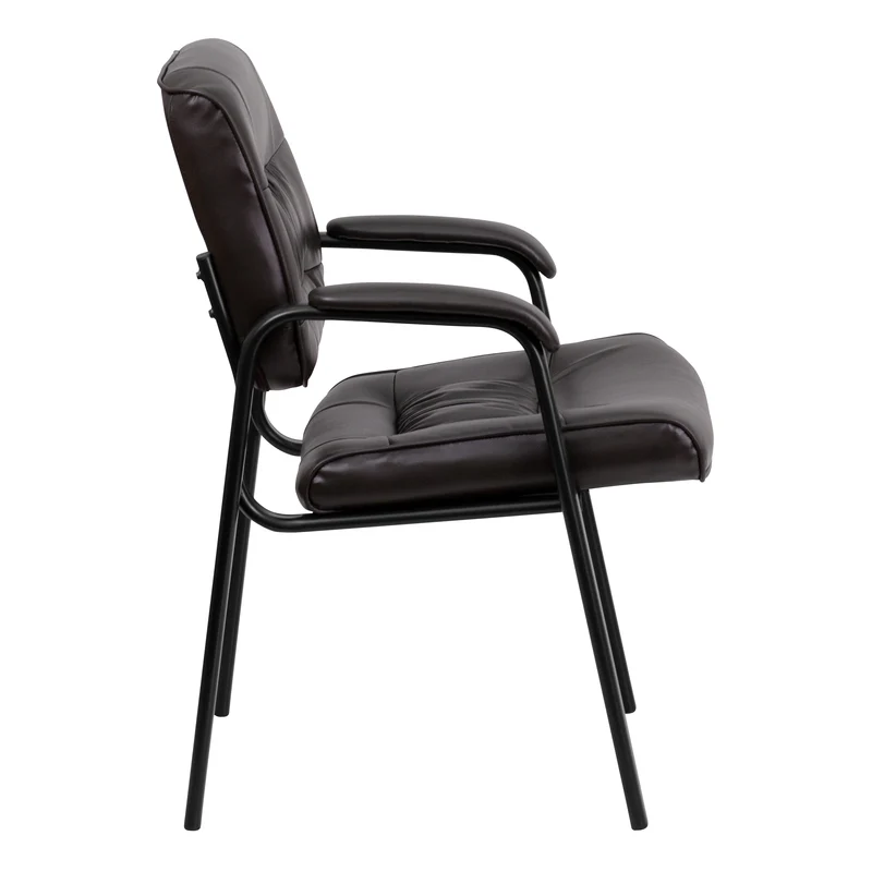 LeatherSoft Executive Reception Chair with Powder Coated Frame