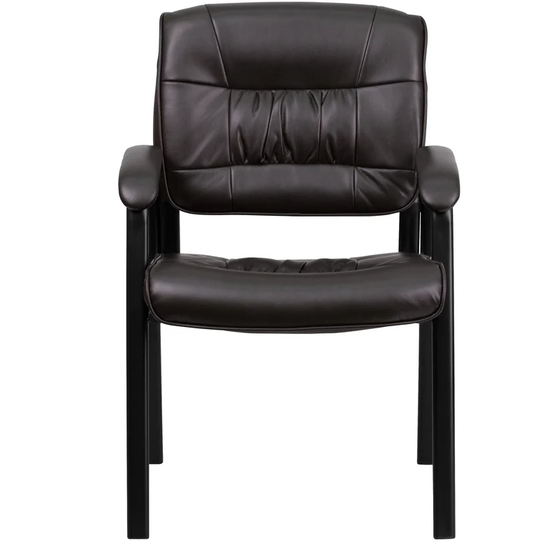 LeatherSoft Executive Reception Chair with Powder Coated Frame