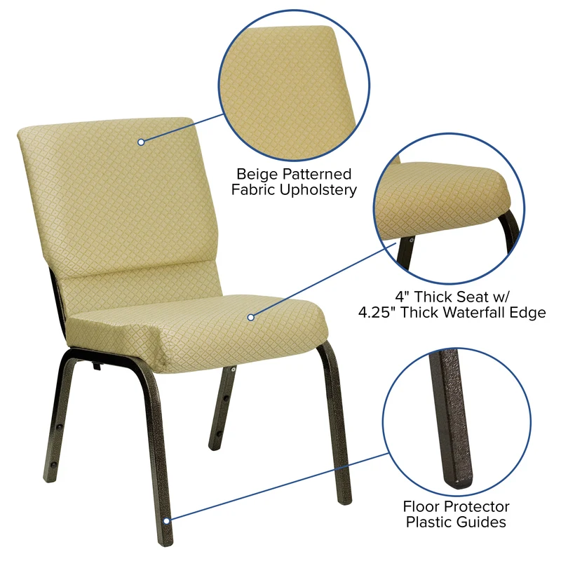 18.5"W Stacking Church/Reception Guest Chair