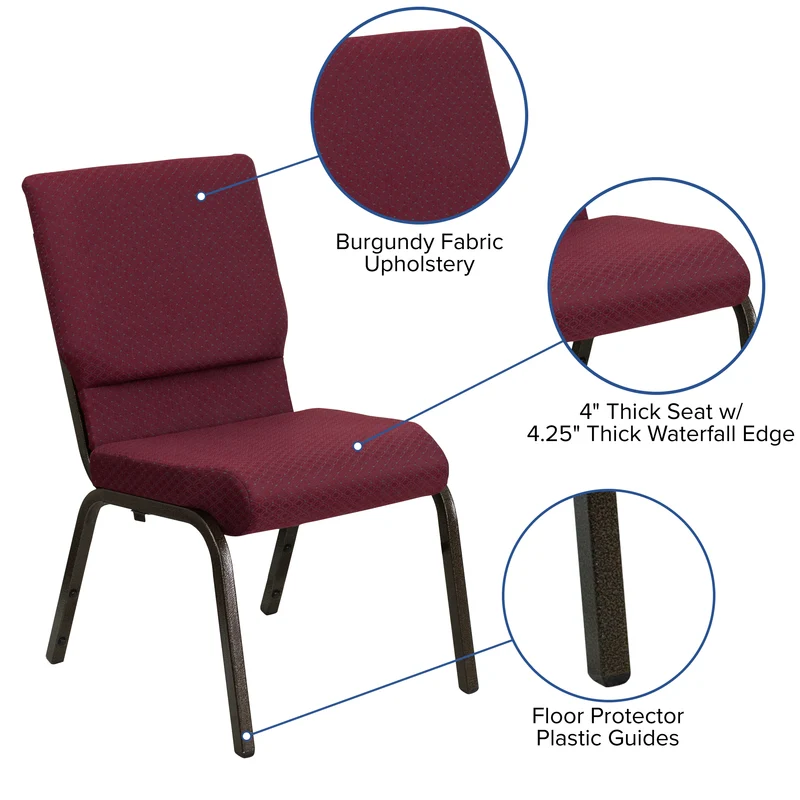 18.5"W Stacking Church/Reception Guest Chair