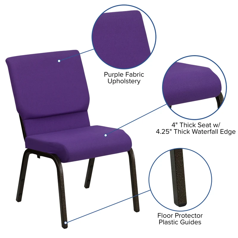 18.5"W Stacking Church/Reception Guest Chair