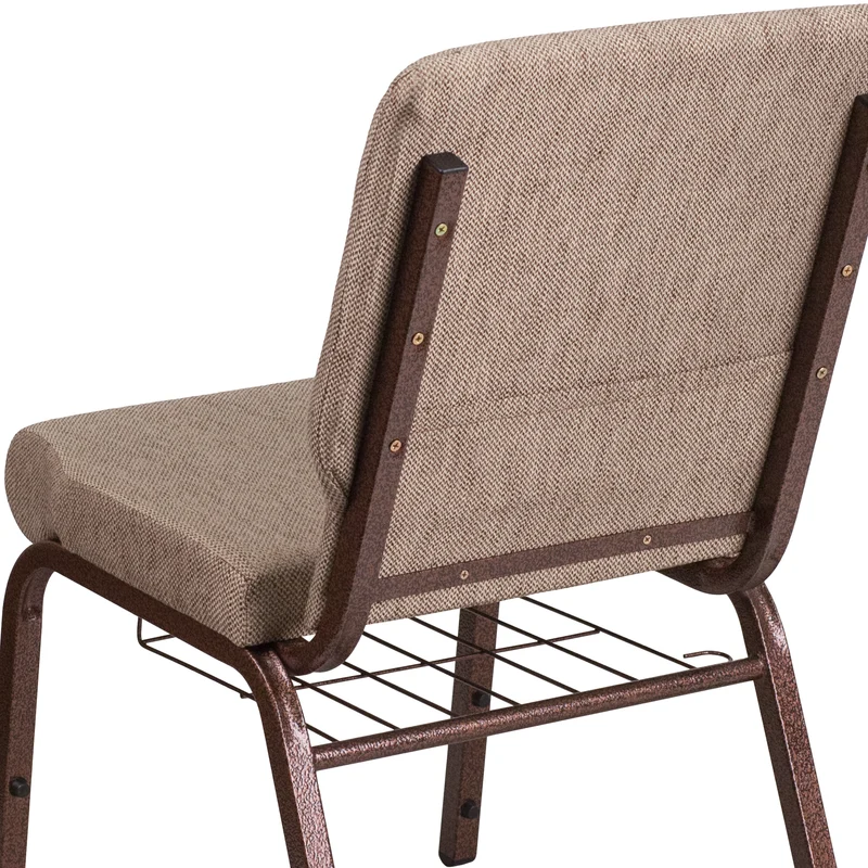 18.5"W Church/Reception Guest Chair with Communion Cup Book Rack