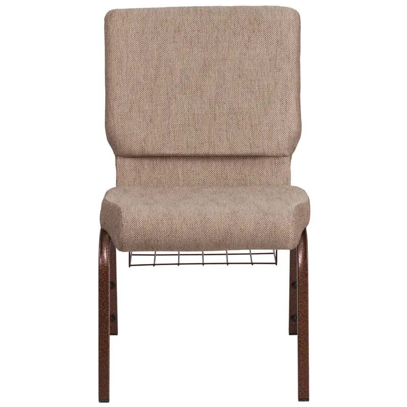 18.5"W Church/Reception Guest Chair with Communion Cup Book Rack