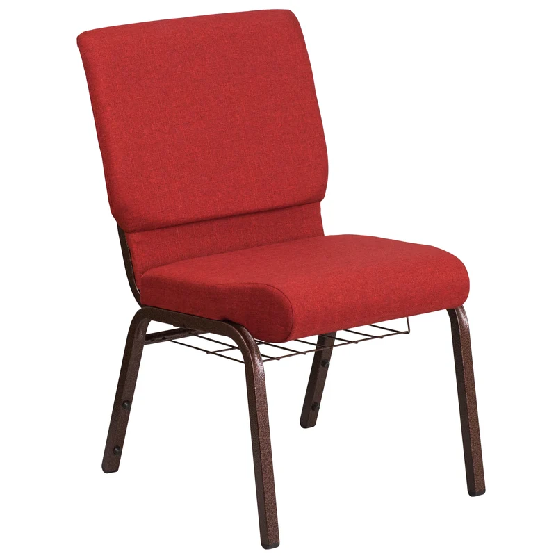 18.5"W Church/Reception Guest Chair with Communion Cup Book Rack