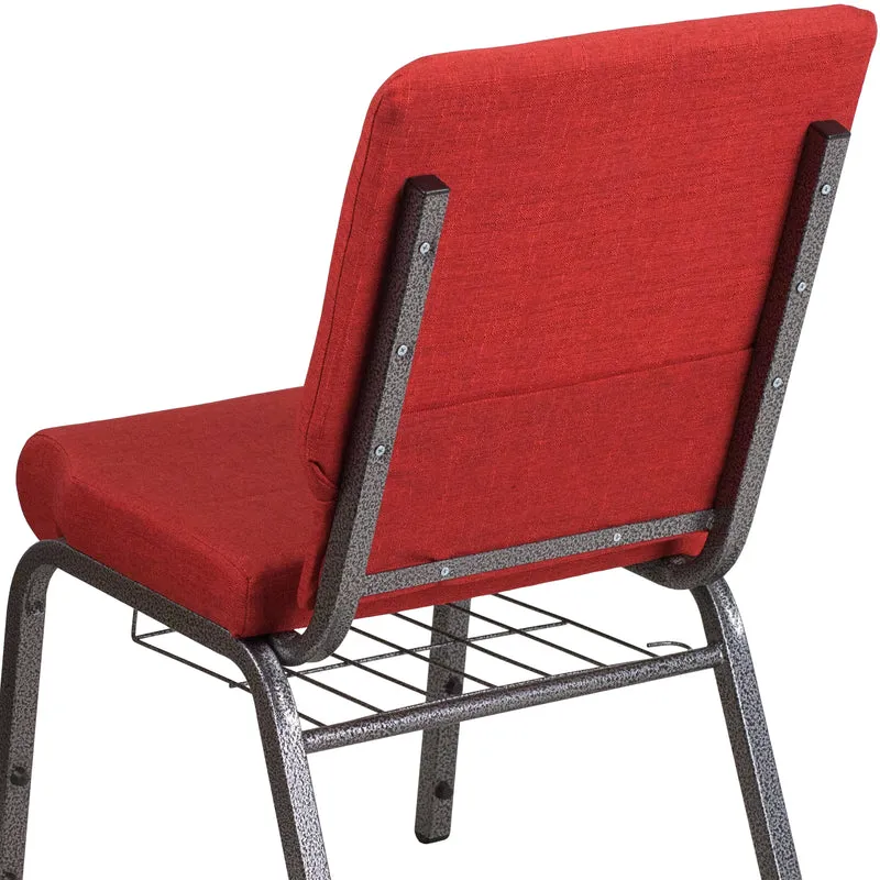 18.5"W Church/Reception Guest Chair with Communion Cup Book Rack
