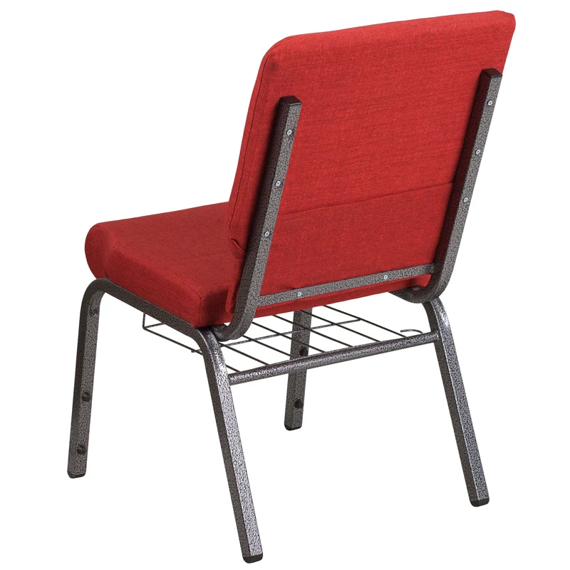 18.5"W Church/Reception Guest Chair with Communion Cup Book Rack