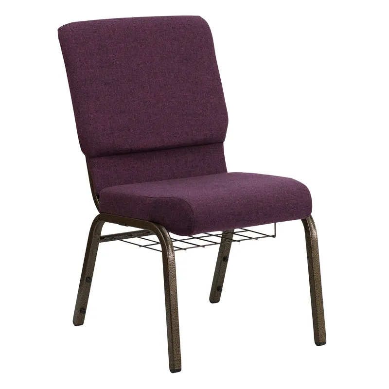18.5"W Church/Reception Guest Chair with Communion Cup Book Rack