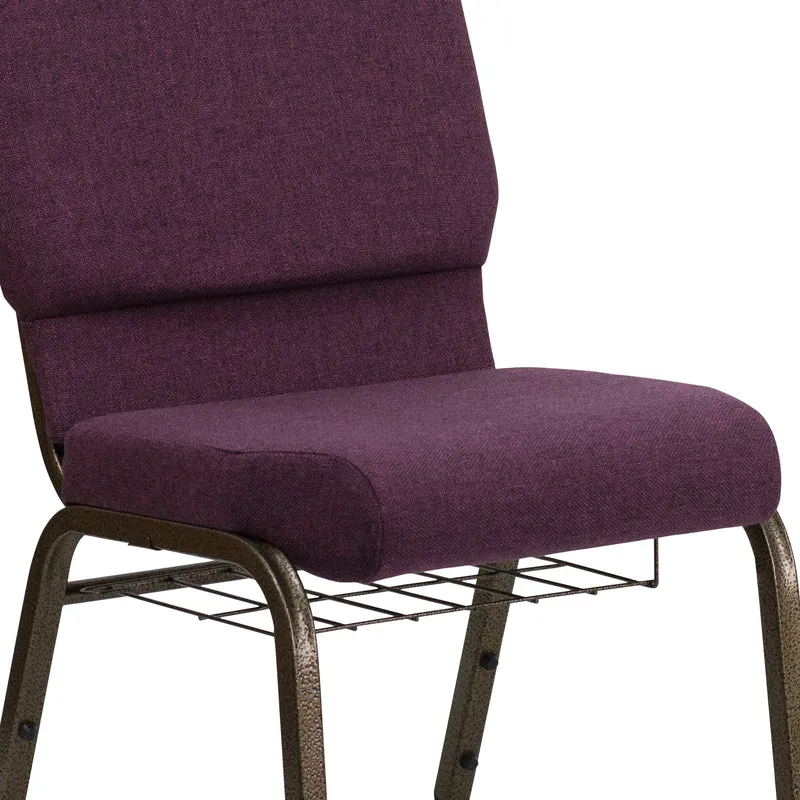 18.5"W Church/Reception Guest Chair with Communion Cup Book Rack