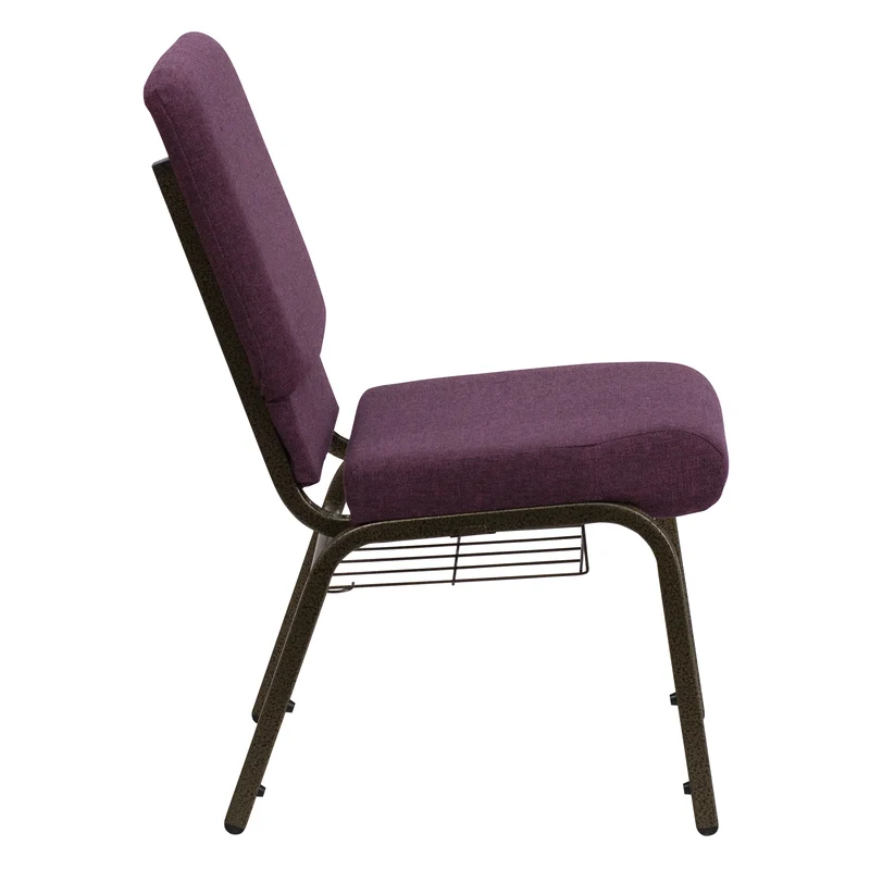 18.5"W Church/Reception Guest Chair with Communion Cup Book Rack