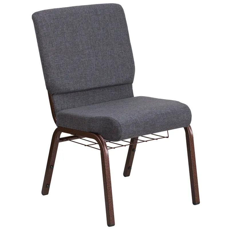 18.5"W Church/Reception Guest Chair with Communion Cup Book Rack