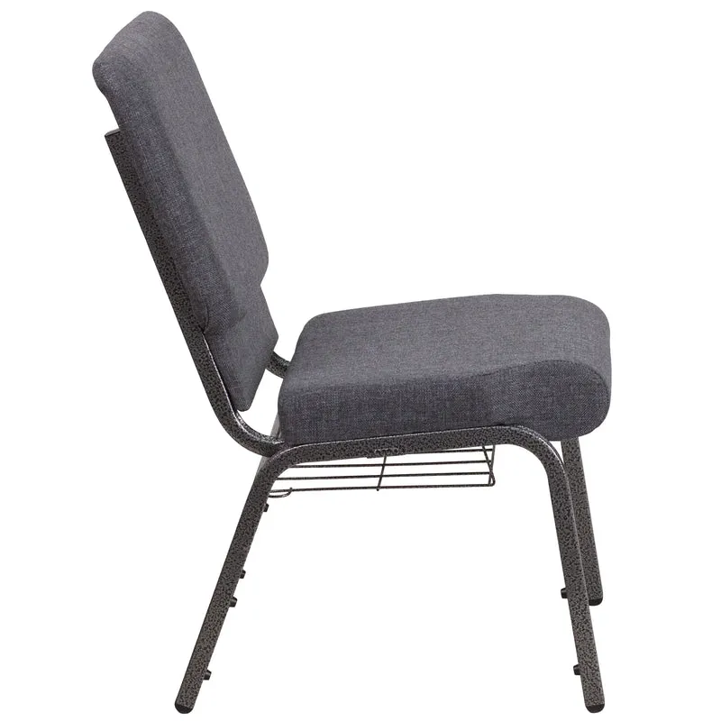 18.5"W Church/Reception Guest Chair with Communion Cup Book Rack