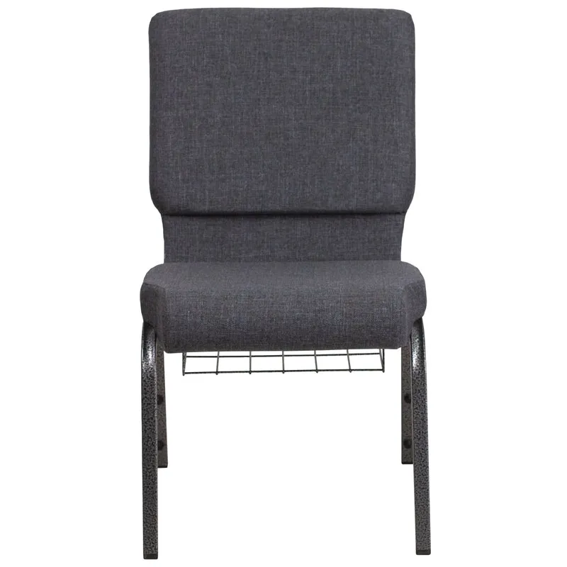 18.5"W Church/Reception Guest Chair with Communion Cup Book Rack