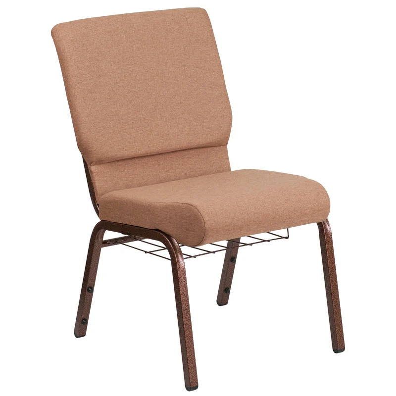 18.5"W Church/Reception Guest Chair with Communion Cup Book Rack