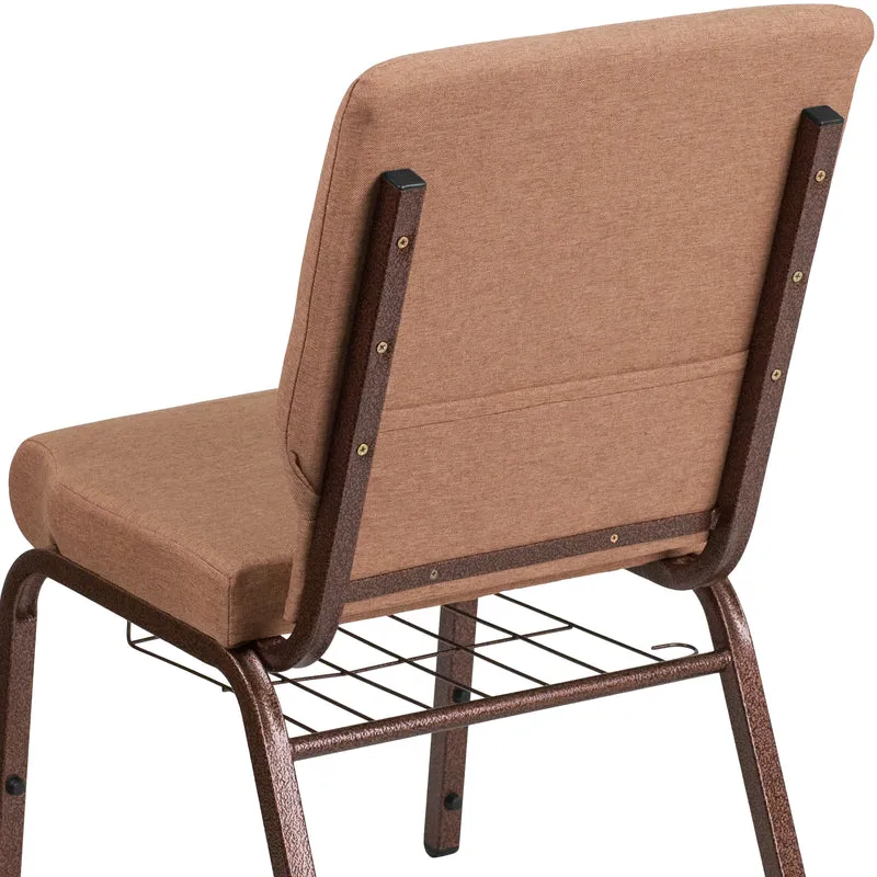 18.5"W Church/Reception Guest Chair with Communion Cup Book Rack