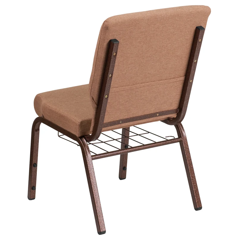 18.5"W Church/Reception Guest Chair with Communion Cup Book Rack