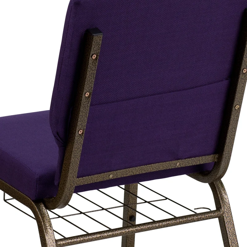 18.5"W Church/Reception Guest Chair with Communion Cup Book Rack