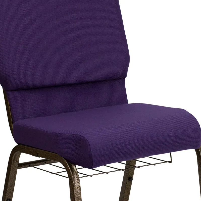 18.5"W Church/Reception Guest Chair with Communion Cup Book Rack