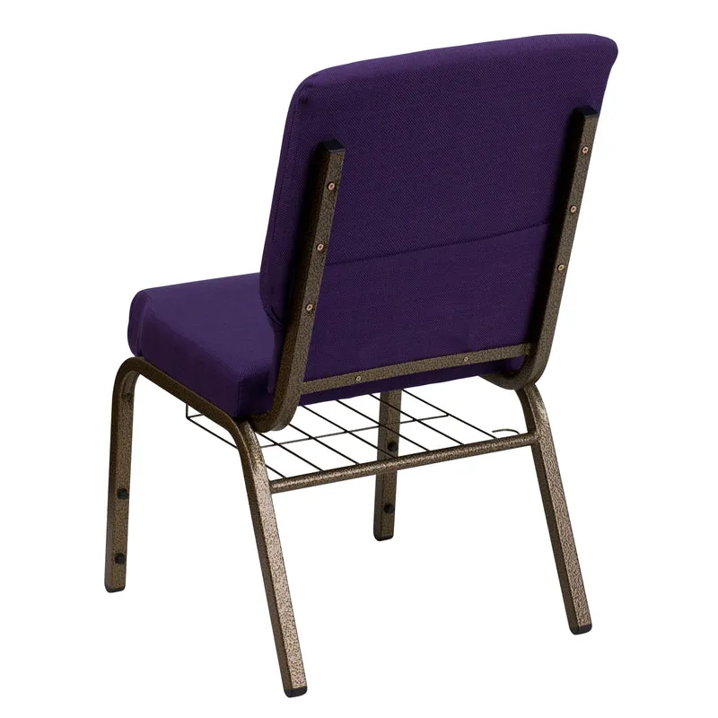 18.5"W Church/Reception Guest Chair with Communion Cup Book Rack