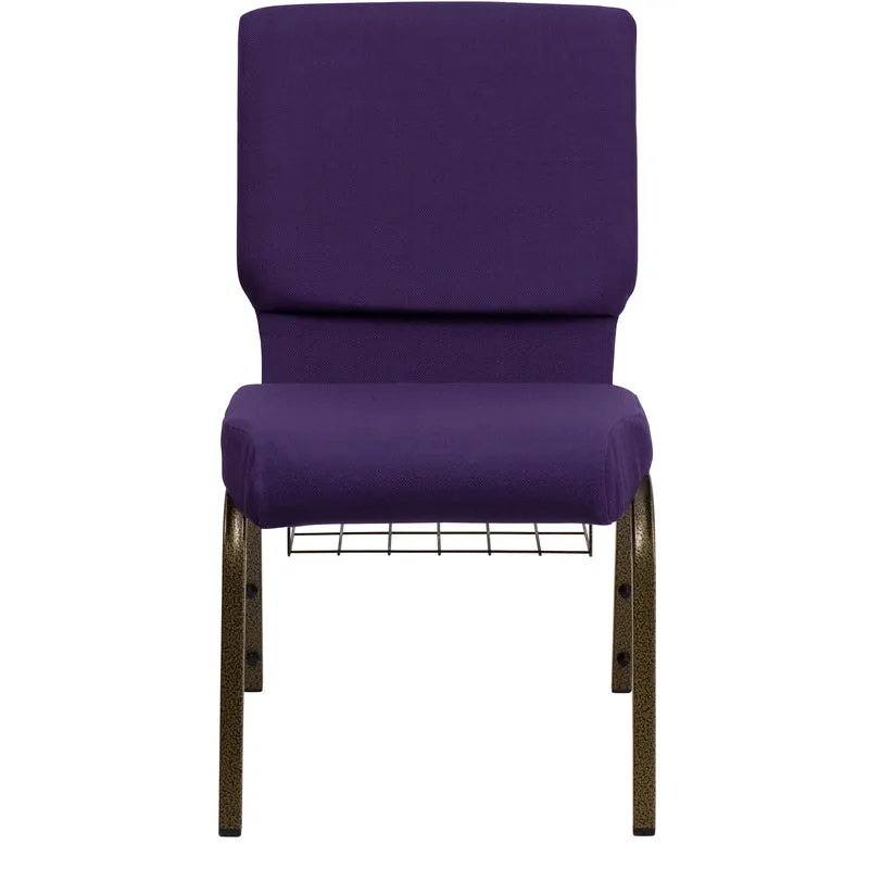 18.5"W Church/Reception Guest Chair with Communion Cup Book Rack