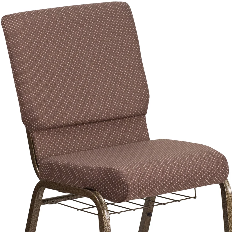 18.5"W Church/Reception Guest Chair with Communion Cup Book Rack