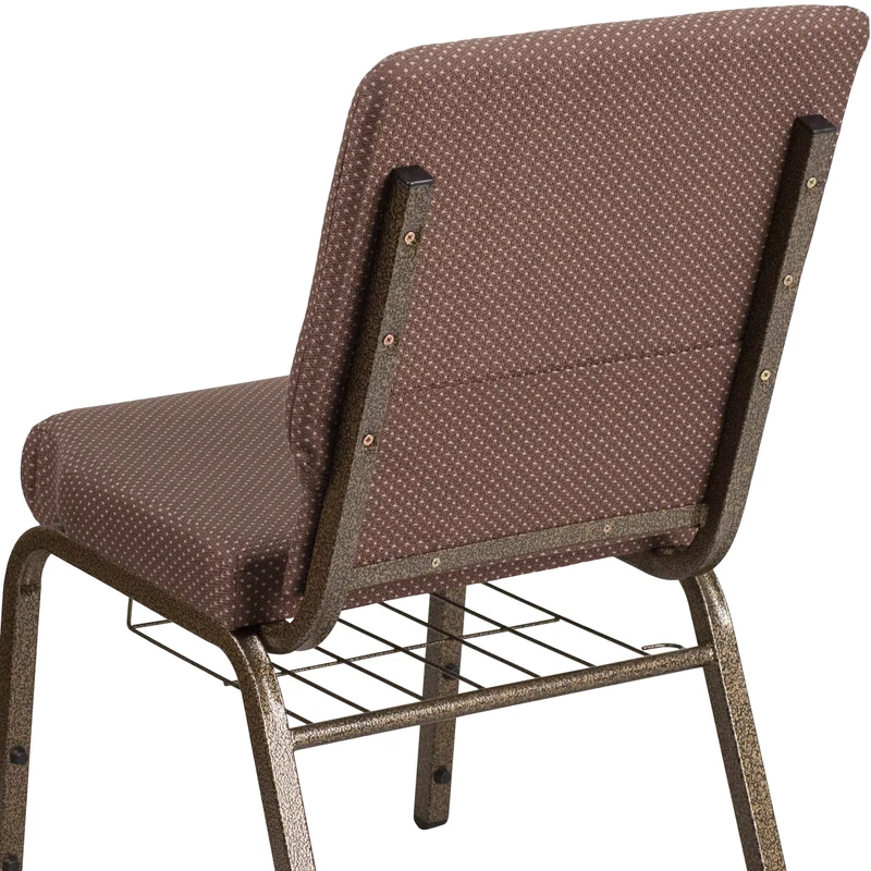 18.5"W Church/Reception Guest Chair with Communion Cup Book Rack