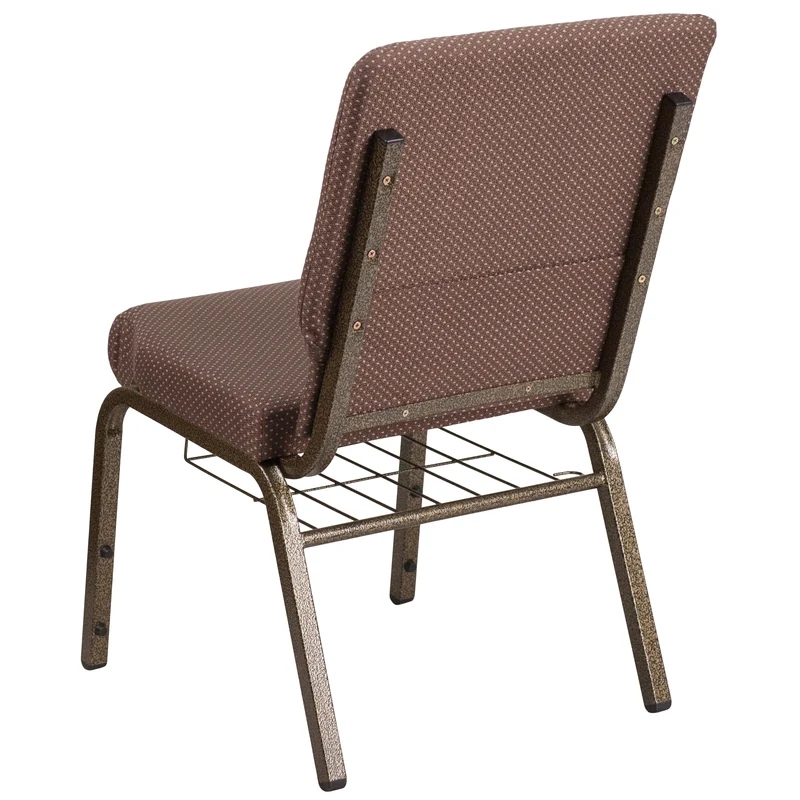 18.5"W Church/Reception Guest Chair with Communion Cup Book Rack