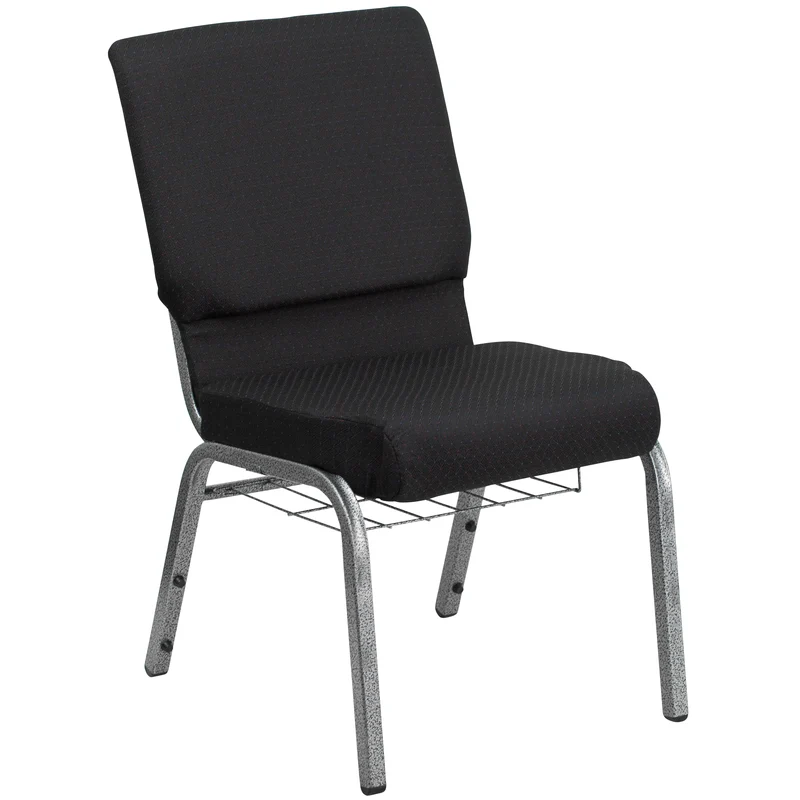 18.5"W Church/Reception Guest Chair with Communion Cup Book Rack
