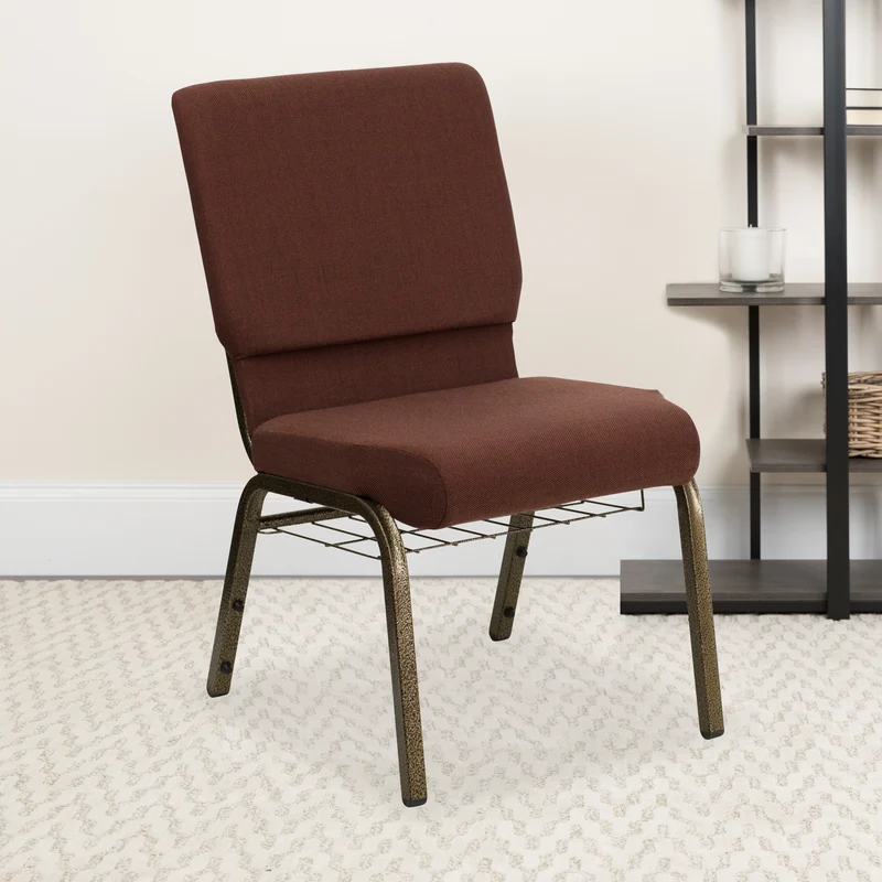 18.5"W Church/Reception Guest Chair with Communion Cup Book Rack