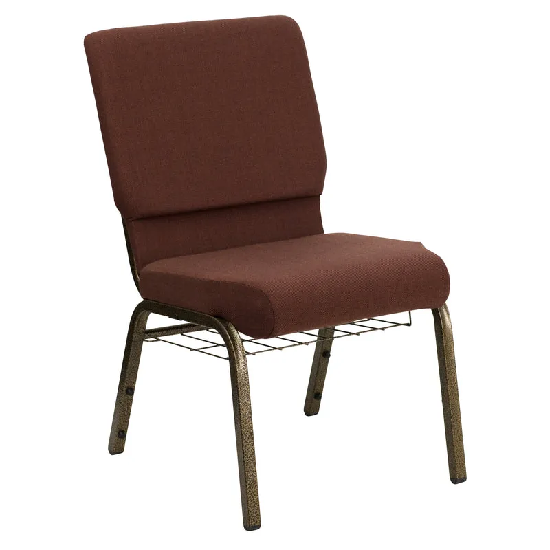 18.5"W Church/Reception Guest Chair with Communion Cup Book Rack