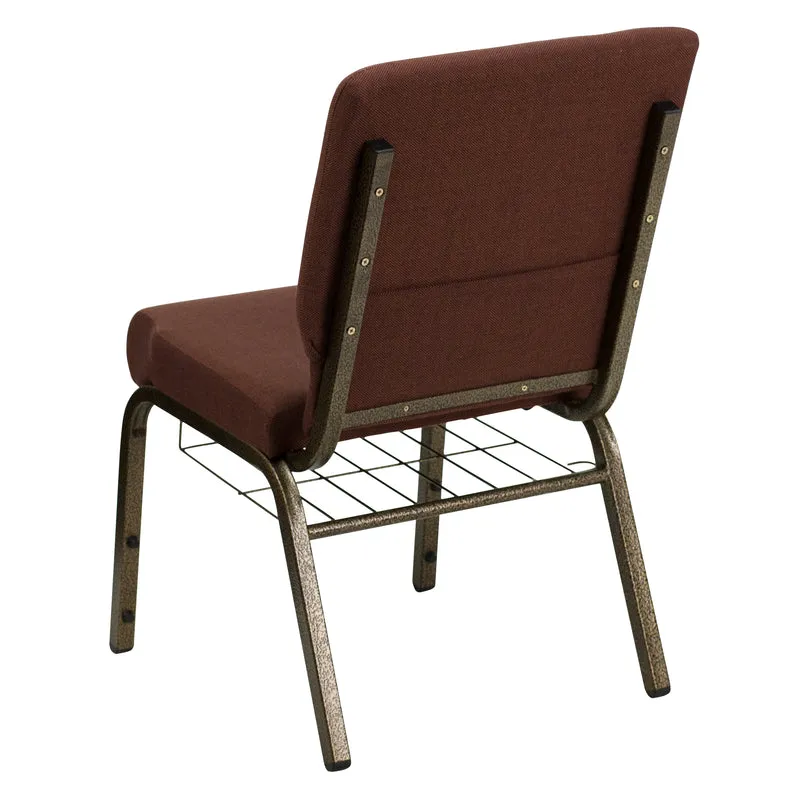 18.5"W Church/Reception Guest Chair with Communion Cup Book Rack