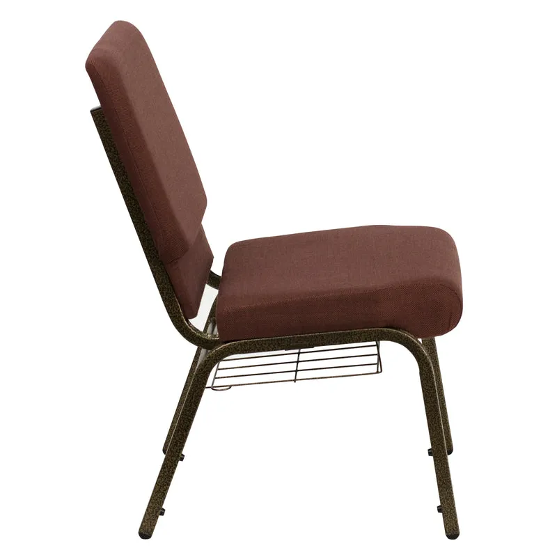18.5"W Church/Reception Guest Chair with Communion Cup Book Rack