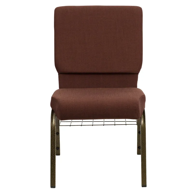 18.5"W Church/Reception Guest Chair with Communion Cup Book Rack
