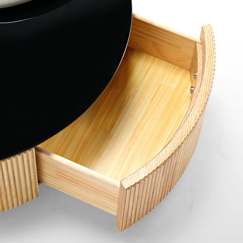 36" Round & Special-shaped Coffee Table with Side Table Set