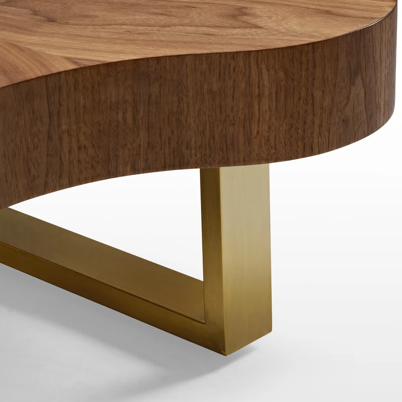 63" Cloud Shape Solid Wood Coffee Table Set